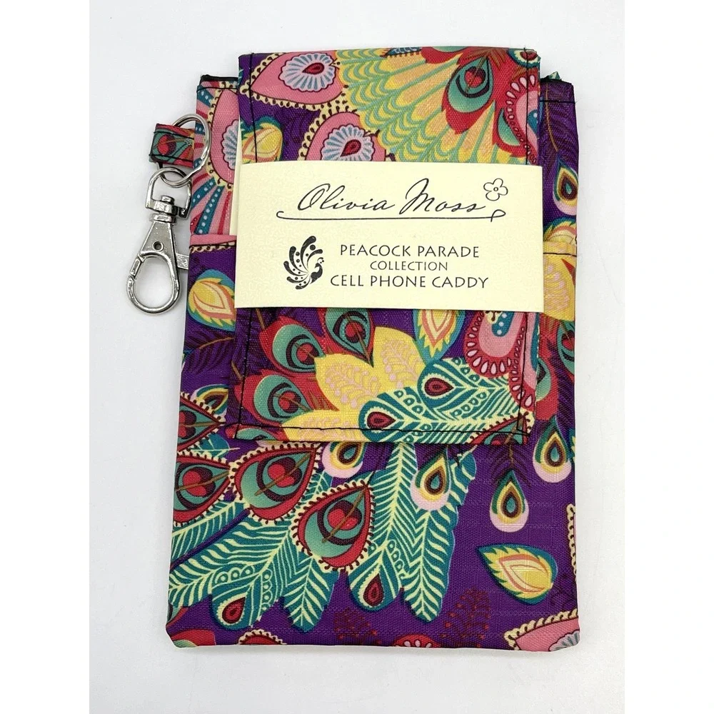 Olivia Moss Peacock Parade Cell Phone Caddy Hippie Boho Psychedelic Travel